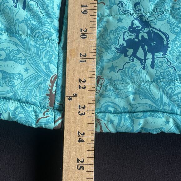 Cheekys Womens Puffer Vest Small Full Zip Horse Equestrian Ranch Cowgirl Rodeo - Picture 14 of 14